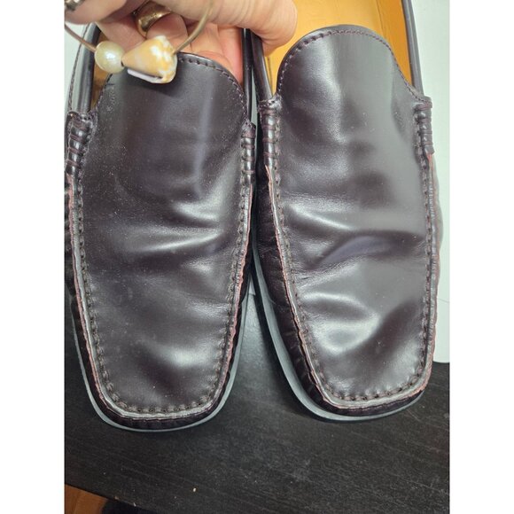 Tods Brown Leather Driving Loafers Mens 10.5 Rubber Sole No flaws comfort